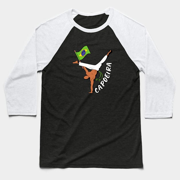 Capoeira brazilian sport silhouette Baseball T-Shirt by Tecnofa